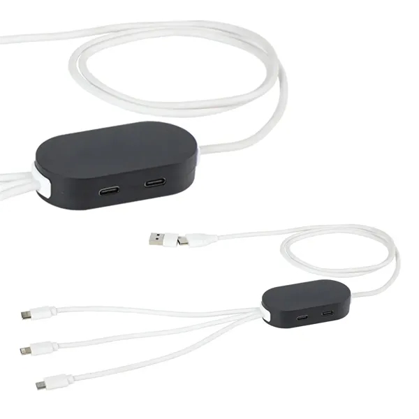 3-in-1 Charging Cable with 4-Port USB Hub and Recycled Casing... from ASI 36730 Ariel Premium Supply Inc