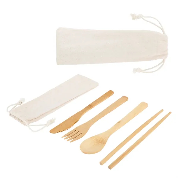 Cutlery Set In Cotton Drawstring Pouch... from ASI 36730 Ariel Premium Supply Inc