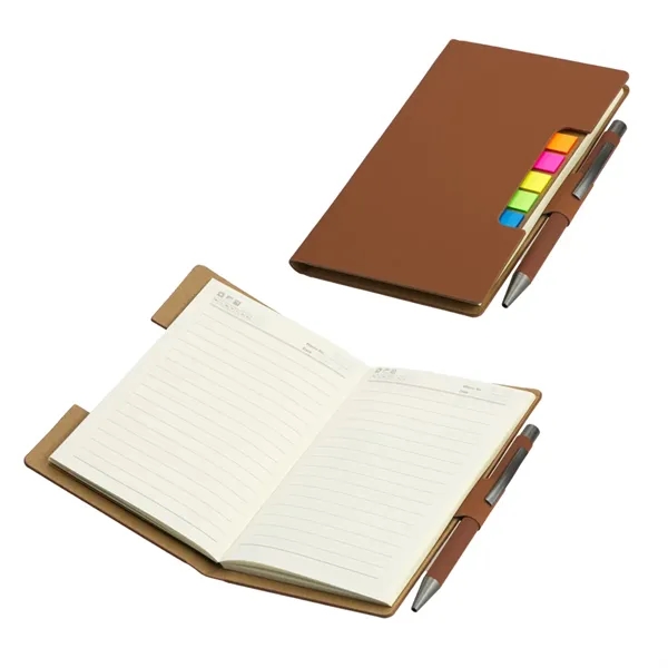 Hardcover Journal With Sticky Flags & Pen... from ASI 36730 Ariel Premium Supply Inc