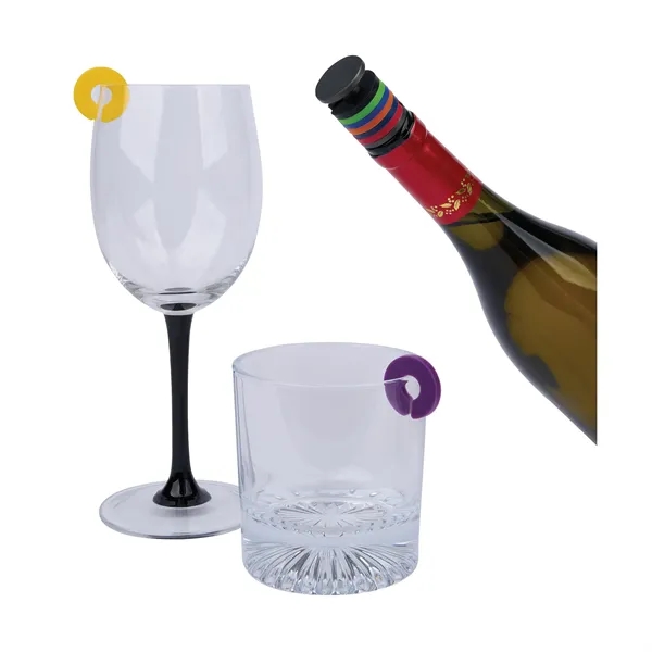 Rocco Aluminum Bottle Stopper with Glass Markers... from ASI 67866 Logomark/Valumark