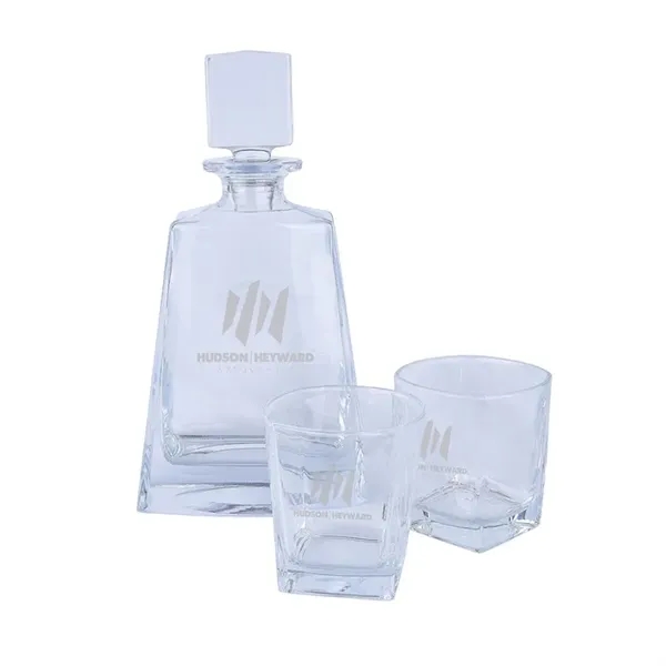 Wellington Baron Whiskey Decanter & Glasses Set... from ASI 67866 Logomark/Valumark