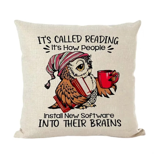 Cotton linen throw pillow cover plus full color digital print on... from ASI 37218 Athena Promo (tm)