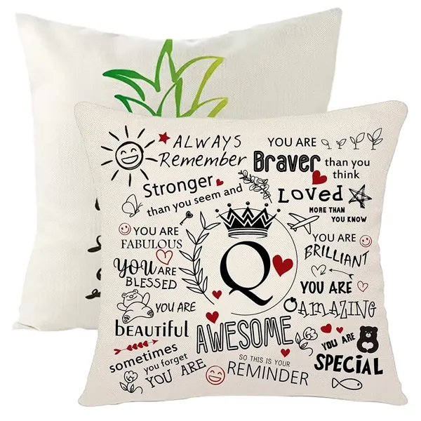 Cotton linen throw pillow cover plus full color digital print on... from ASI 37218 Athena Promo (tm)