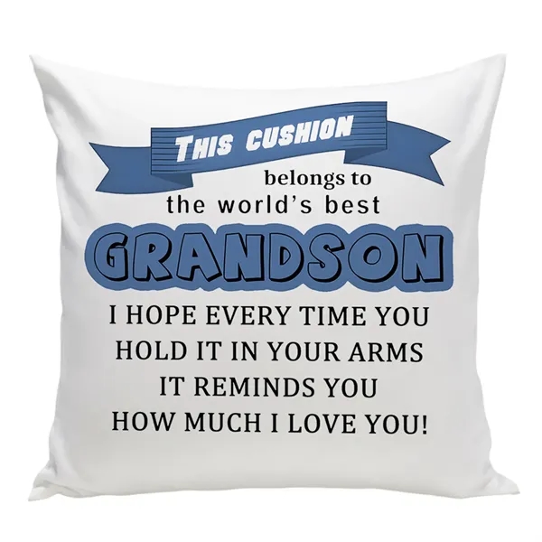 Short plush throw pillow cover plus full color digital print on... from ASI 37218 Athena Promo (tm)