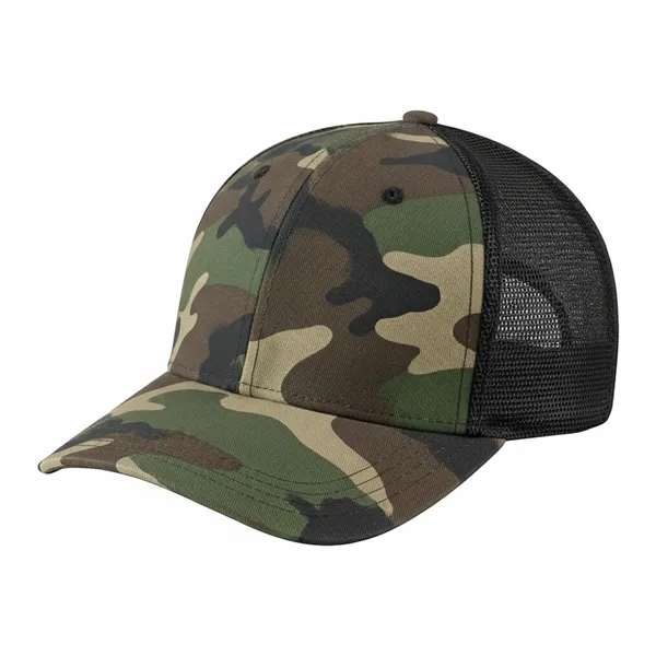 Order Custom Flat Brim High Crown, Velcro Strap, Woodland Camo/Mesh Baseball... from ASI 73775 Unionwear