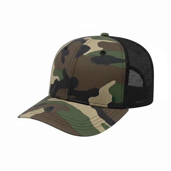 Order Custom Prostyle Structured, Velcro Strap, Woodland Camo/Mesh Baseball Caps Union... from ASI 73775 Unionwear