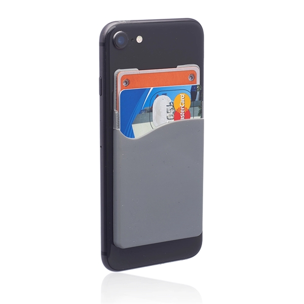 Silicone phone wallet with two standard size card holders and strong... from ASI 39552 BEL Promo