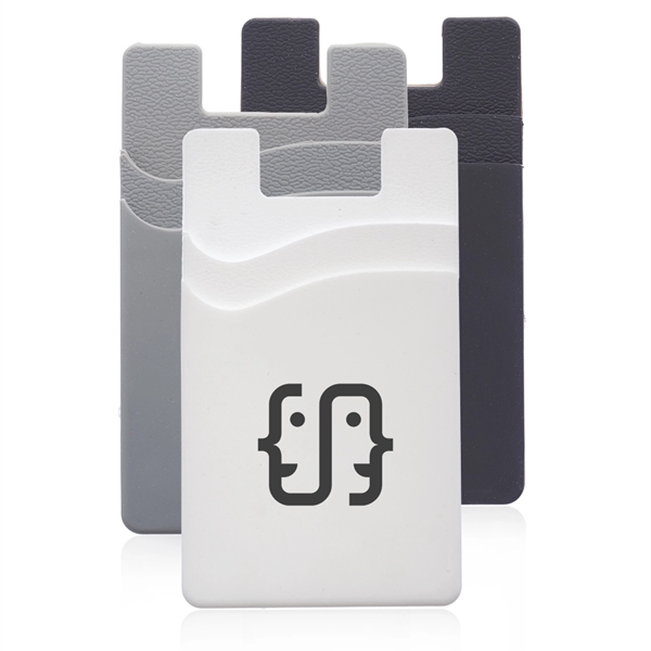 Silicone phone wallet with two standard size card holders and strong... from ASI 39552 BEL Promo