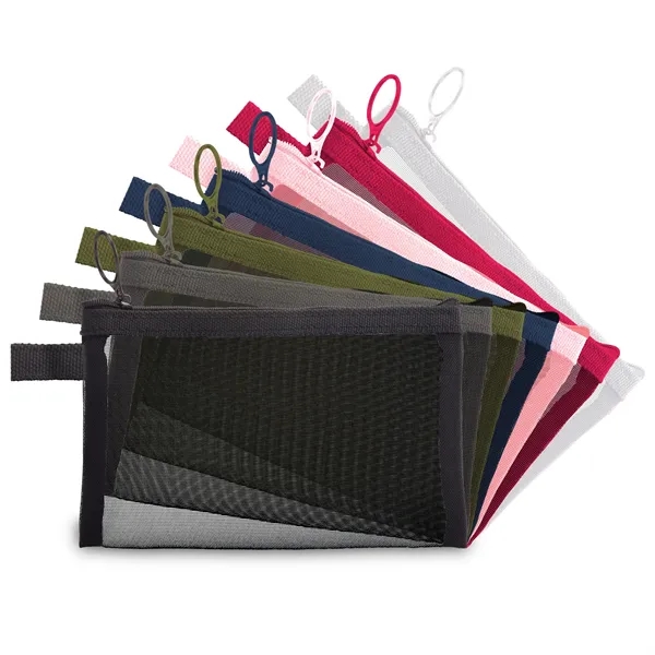 A black mesh bag with a black zipper on the top.... from ASI 73497 Natural Trends