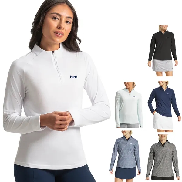 Women's 1/4-zip made with four-way stretch fabric and antimicrobial finish.... from ASI 57653 Gold Bond