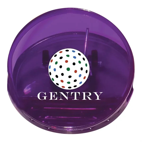 Round shape clip, spring loaded hinge and magnet on back side.... from ASI 61125 Hit Promotional Products / Hit®