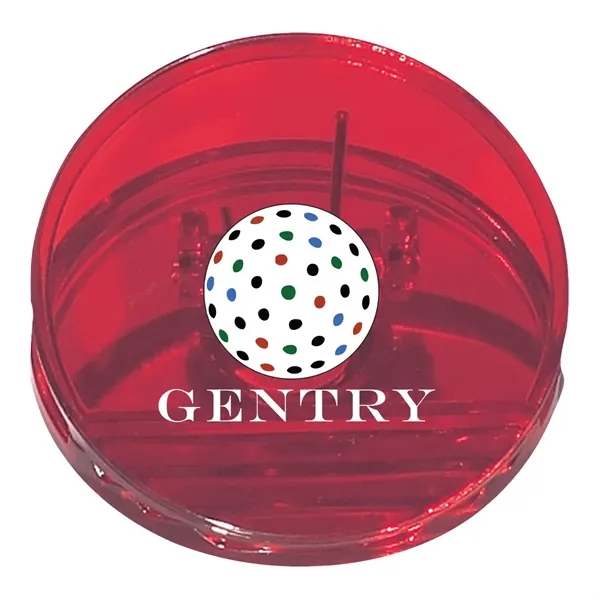 Round shape clip, spring loaded hinge and magnet on back side.... from ASI 61125 Hit Promotional Products / Hit®