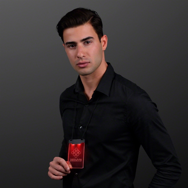 Laser Engraved - Space Glow Light Badge Necklace; Blank and Imprinted... from ASI 34194 ALightPromos