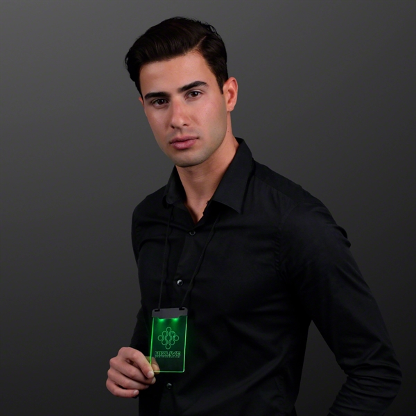 Laser Engraved - Space Glow Light Badge Necklace; Blank and Imprinted... from ASI 34194 ALightPromos