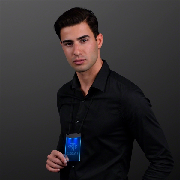 Laser Engraved - Space Glow Light Badge Necklace; Blank and Imprinted... from ASI 34194 ALightPromos