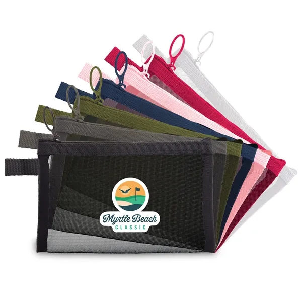 Convenient mesh zipper bag with center imprint... from ASI 73497 Natural Trends