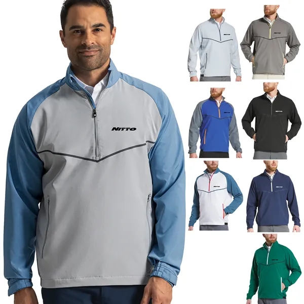 Men's windshirt with a water-repellent finish, raglan sleeves, side pockets, and... from ASI 57653 Gold Bond