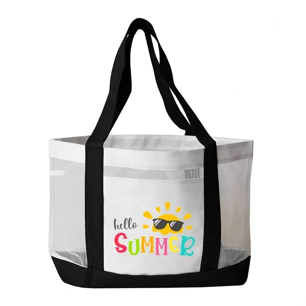 19" x 12" x 4.5" polyester color trim tote bag with... from ASI 37980 Bagworld