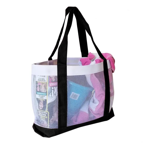 19" x 12" x 4.5" polyester color trim tote bag with... from ASI 37980 Bagworld