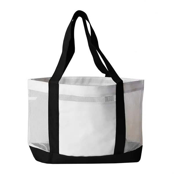 19" x 12" x 4.5" polyester color trim tote bag with... from ASI 37980 Bagworld