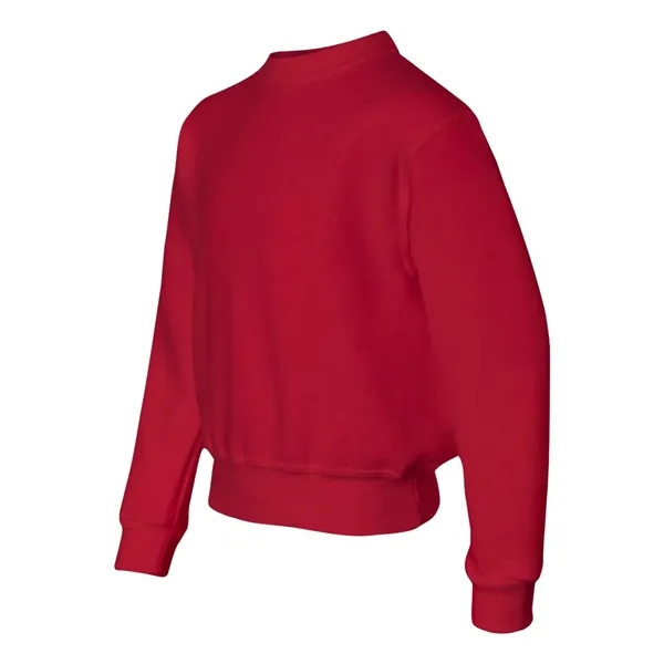 Youth 8.0 oz. 50% polyester/50% cotton crew neck sweatshirt. Blank product.... from ASI 84358 S&S Activewear