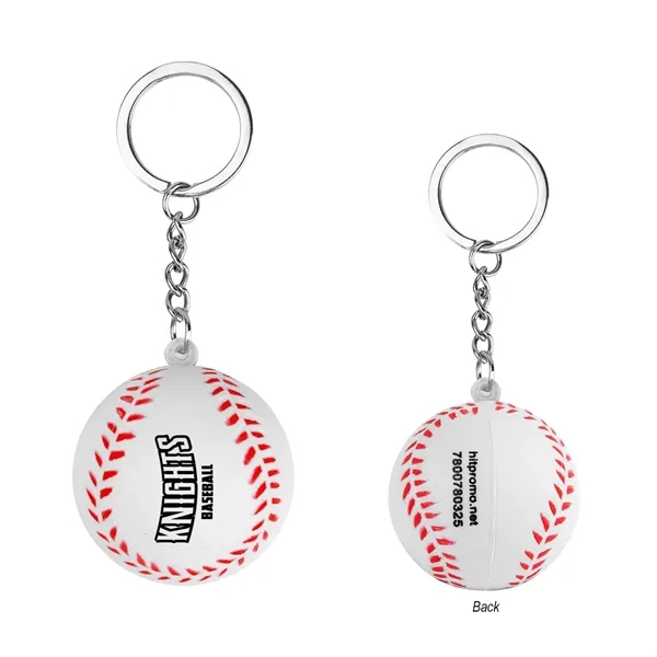 Baseball shaped stress reliever with split ring.... from ASI 61125 Hit Promotional Products / Hit®
