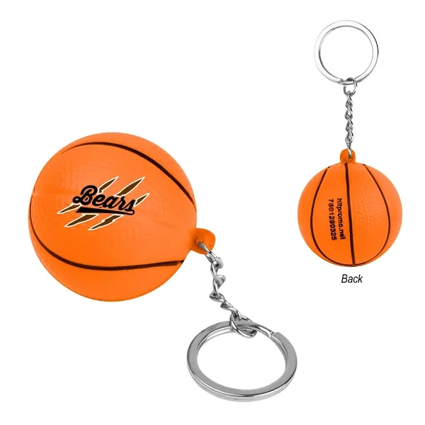 Basketball shaped stress reliever with split ring.... from ASI 61125 Hit Promotional Products / Hit®
