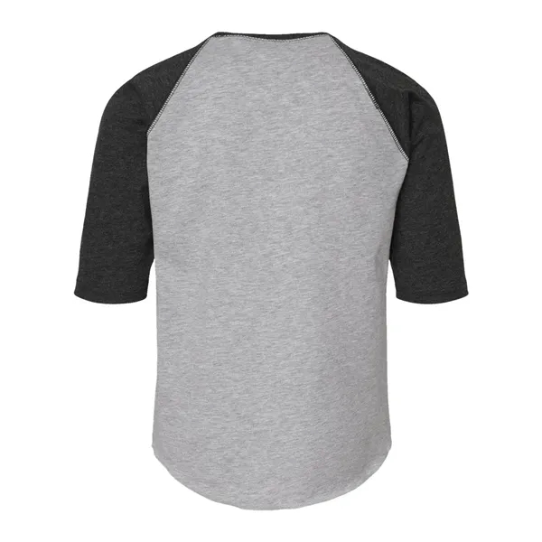 Youth size three quarter sleeve baseball t-shirt. Blank.... from ASI 84358 S&S Activewear