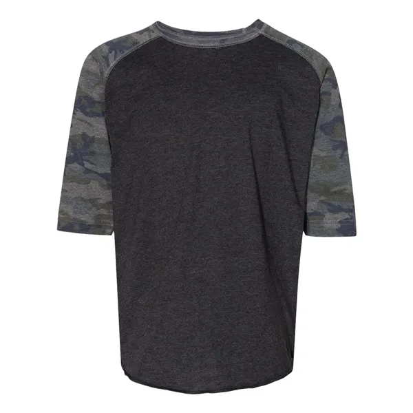 Youth size three quarter sleeve baseball t-shirt. Blank.... from ASI 84358 S&S Activewear