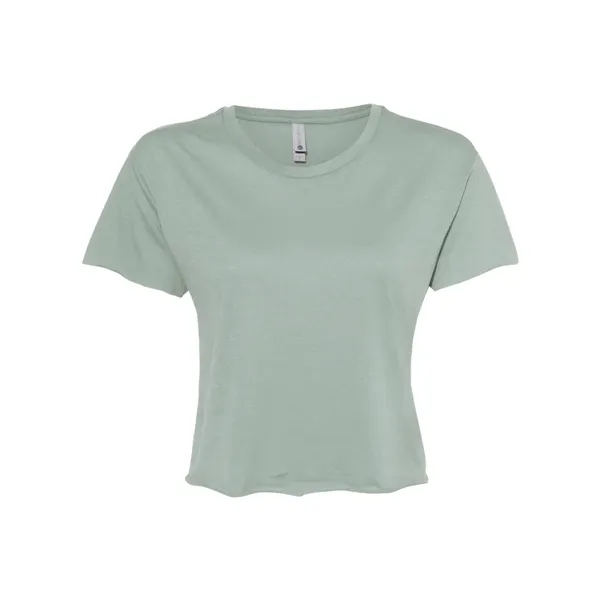 Women's crop top with a relaxed fit, raw edge sleeve and... from ASI 84358 S&S Activewear
