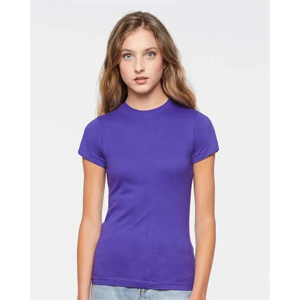 Juniors' fine jersey longer length T-shirt. 4.5 oz. Blank product.... from ASI 84358 S&S Activewear