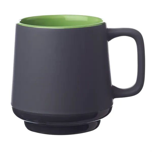 15 oz. ceramic mug with stackable design and matte grey finish.... from ASI 39552 BEL Promo