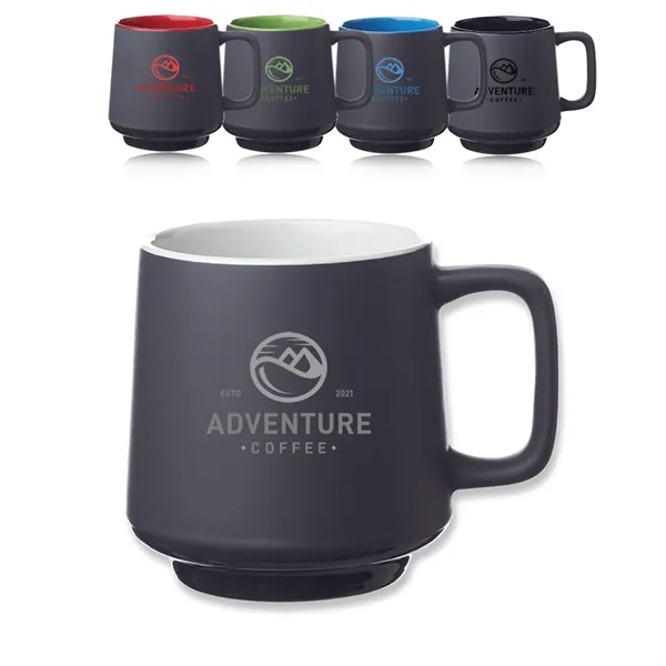 15 oz. ceramic mug with stackable design and matte grey finish.... from ASI 39552 BEL Promo