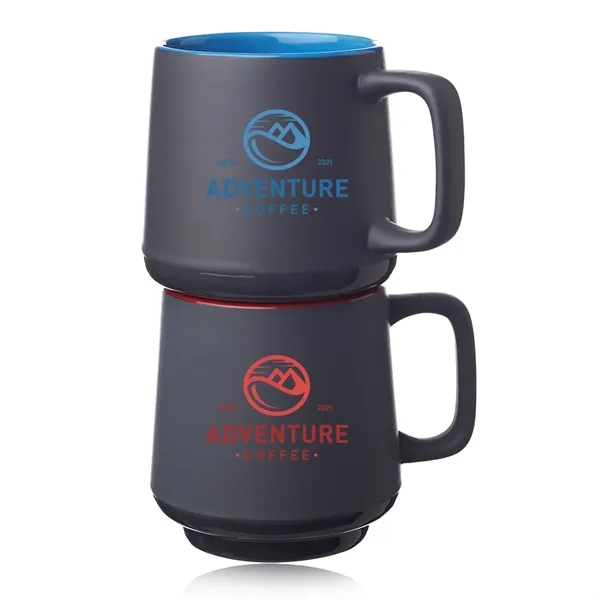 15 oz. ceramic mug with stackable design and matte grey finish.... from ASI 39552 BEL Promo