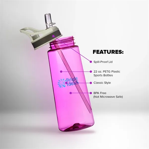 22 oz. sports bottle with spill-proof screw-on lid and flip-top straw.... from ASI 39552 BEL Promo