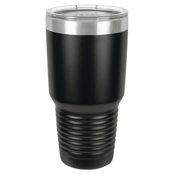 30 oz. stainless steel ringed tumbler with a vacuum sealed, clear-colored... from ASI 74601 Calico