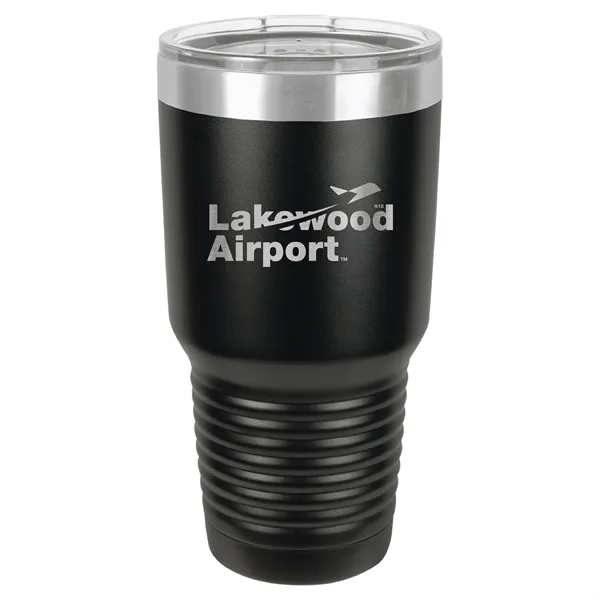 30 oz. stainless steel ringed tumbler with a vacuum sealed, clear-colored... from ASI 74601 Calico