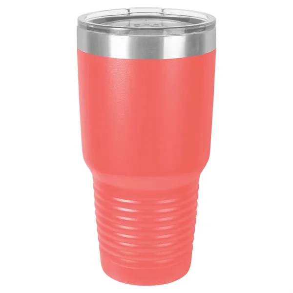 30 oz. stainless steel ringed tumbler with a vacuum sealed, clear-colored... from ASI 74601 Calico
