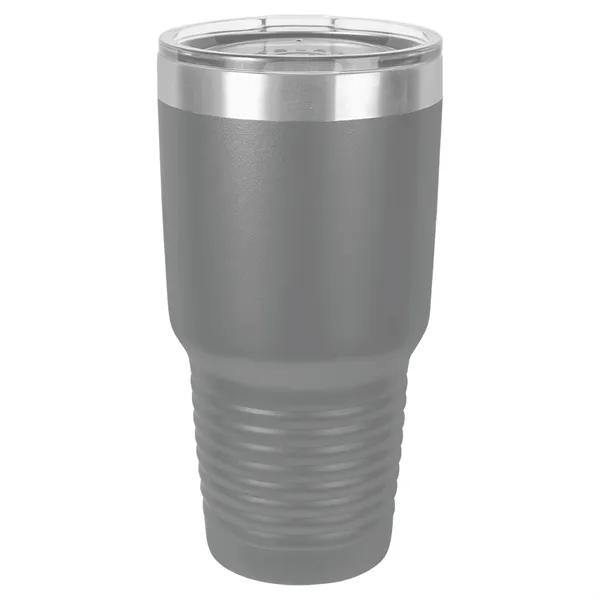30 oz. stainless steel ringed tumbler with a vacuum sealed, clear-colored... from ASI 74601 Calico