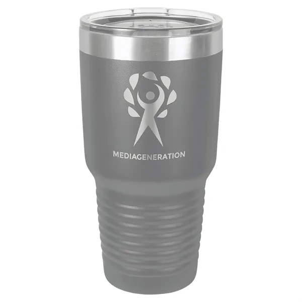 30 oz. stainless steel ringed tumbler with a vacuum sealed, clear-colored... from ASI 74601 Calico