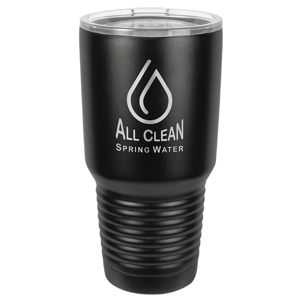 30 oz. stainless steel ringed tumbler with a vacuum sealed, clear-colored... from ASI 74601 Calico