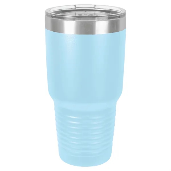 30 oz. stainless steel ringed tumbler with a vacuum sealed, clear-colored... from ASI 74601 Calico