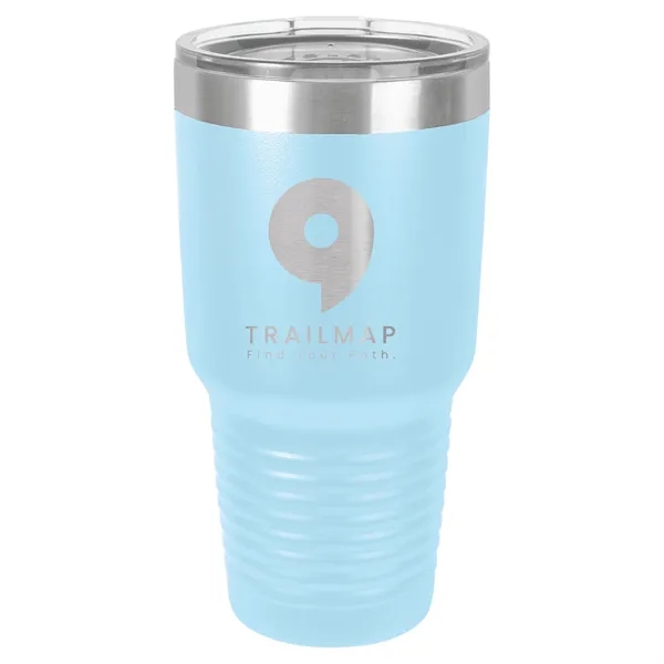 30 oz. stainless steel ringed tumbler with a vacuum sealed, clear-colored... from ASI 74601 Calico