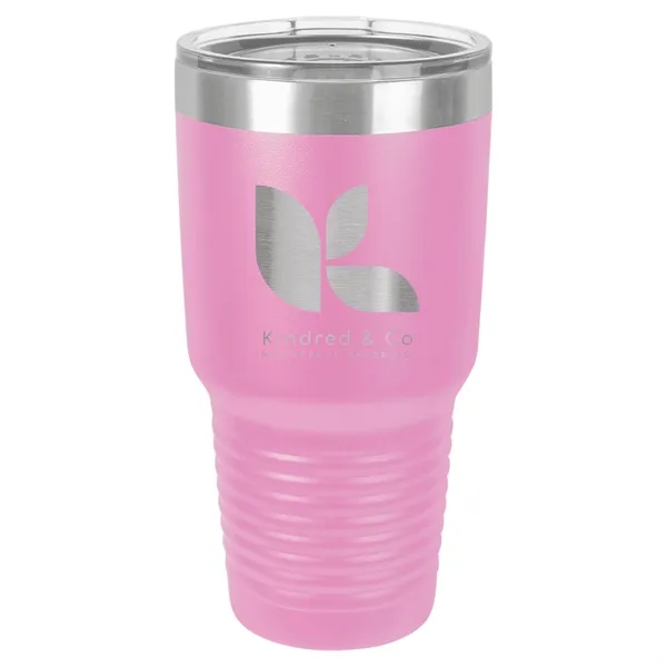 30 oz. stainless steel ringed tumbler with a vacuum sealed, clear-colored... from ASI 74601 Calico