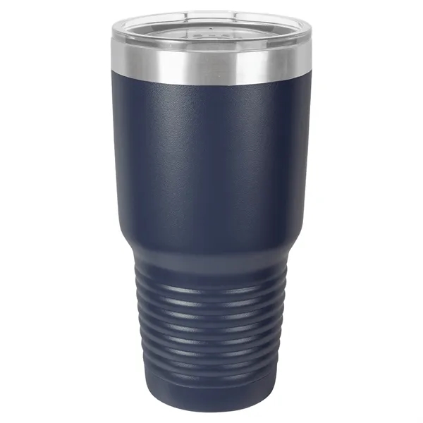 30 oz. stainless steel ringed tumbler with a vacuum sealed, clear-colored... from ASI 74601 Calico