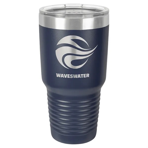 30 oz. stainless steel ringed tumbler with a vacuum sealed, clear-colored... from ASI 74601 Calico