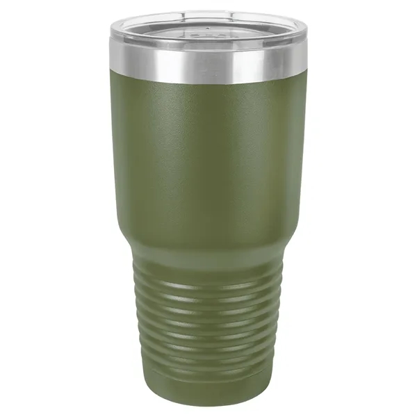 30 oz. stainless steel ringed tumbler with a vacuum sealed, clear-colored... from ASI 74601 Calico