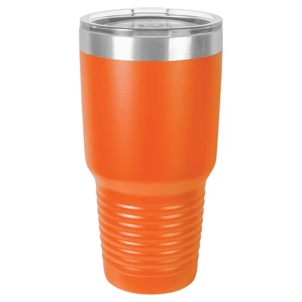 30 oz. stainless steel ringed tumbler with a vacuum sealed, clear-colored... from ASI 74601 Calico
