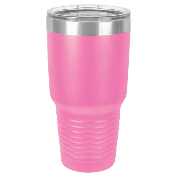 30 oz. stainless steel ringed tumbler with a vacuum sealed, clear-colored... from ASI 74601 Calico