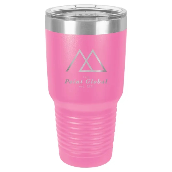 30 oz. stainless steel ringed tumbler with a vacuum sealed, clear-colored... from ASI 74601 Calico